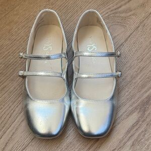 Silver Kids Mary Jane Shoes